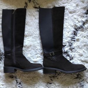 Aquatalia Suede Riding Boots 36 “Espresso” EUC